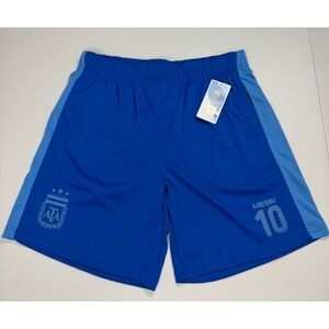 New AFA Argentina Messi 10 Soccer Shorts Mens Medium Royal Blue Official NWT